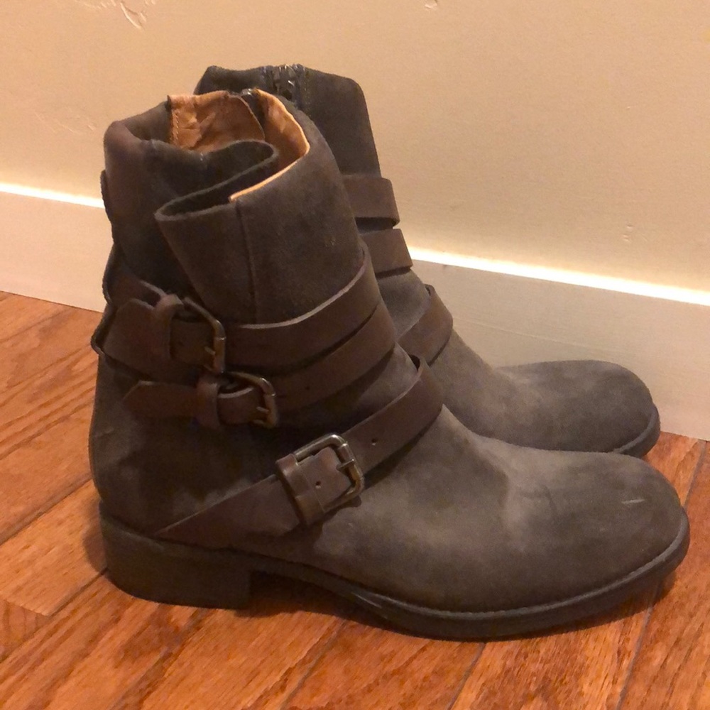 Strapped Suede Boots